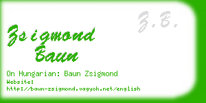 zsigmond baun business card